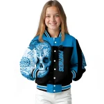 carolina panthers intricate skull blue black varsity jacket best selling