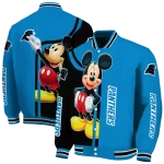 carolina panthers mickey mouse blue varsity jacket best selling