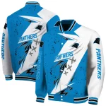 carolina panthers ripped bolt blue white varsity jacket best selling