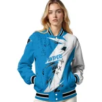 carolina panthers ripped bolt blue white varsity jacket best selling