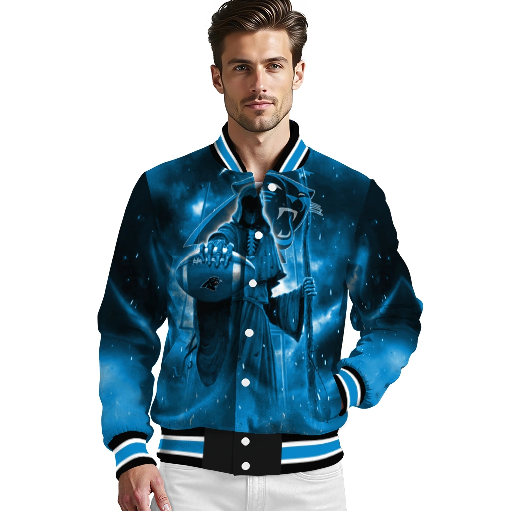 carolina panthers shadow reaper blue varsity jacket high quality carolina panthers shadow reaper blue varsity jacket high quality