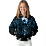 carolina panthers skull bite blue black varsity jacket best selling