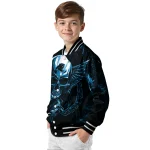 carolina panthers skull bite blue black varsity jacket best selling