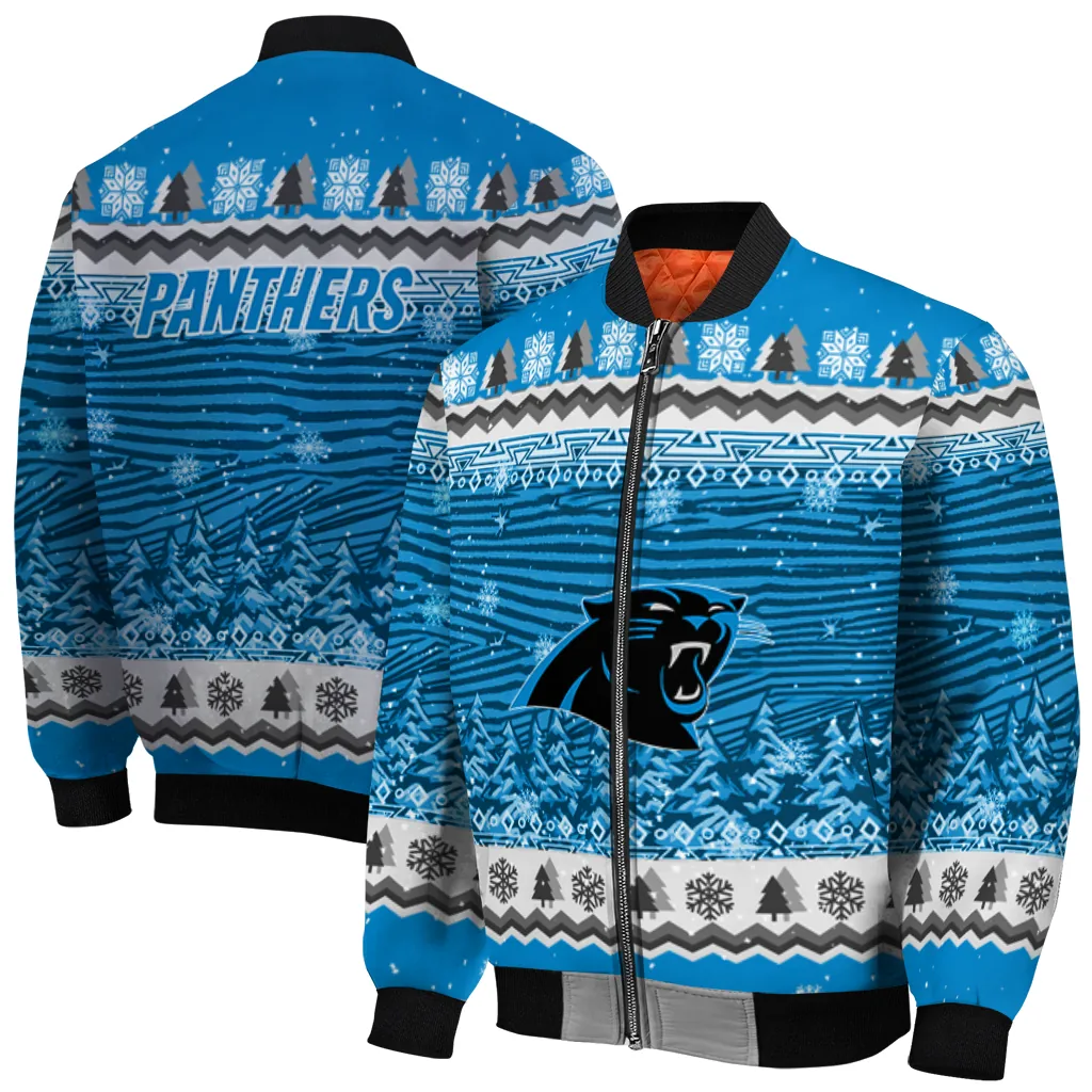 carolina panthers snowy pines blue bomber jacket best selling carolina panthers snowy pines blue bomber jacket best selling