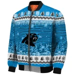 carolina panthers snowy pines blue bomber jacket best selling
