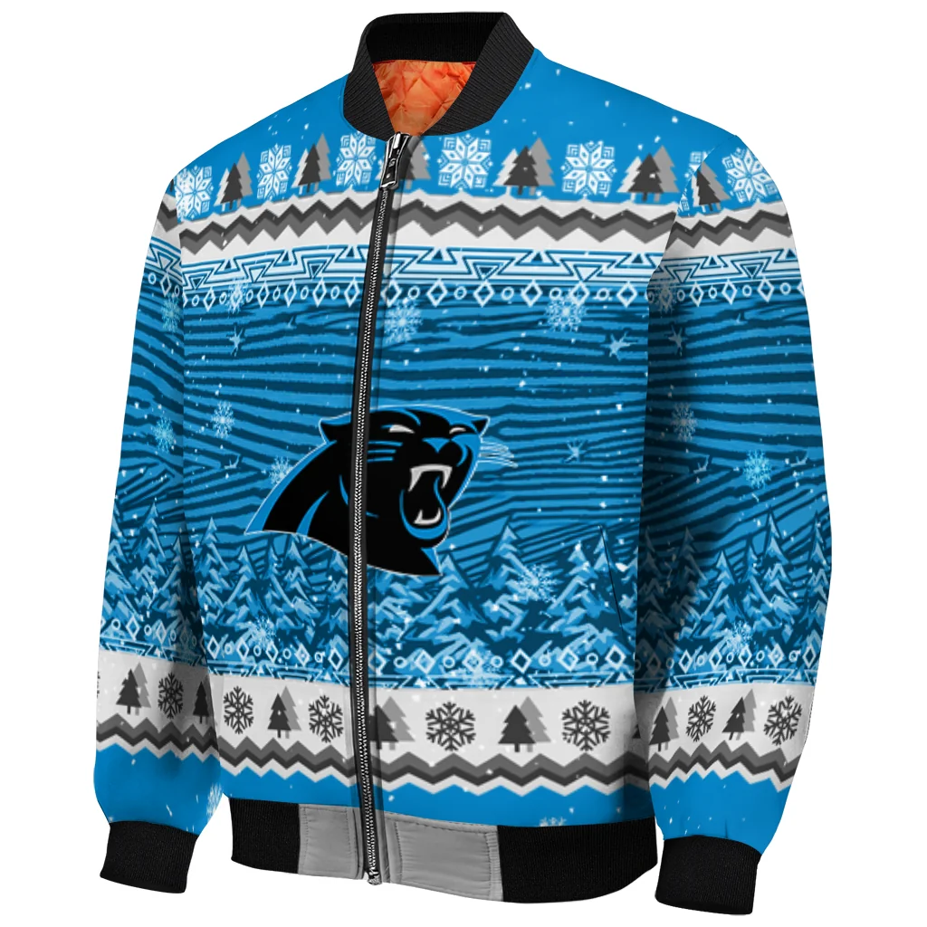 carolina panthers snowy pines blue bomber jacket fashion forward carolina panthers snowy pines blue bomber jacket fashion forward
