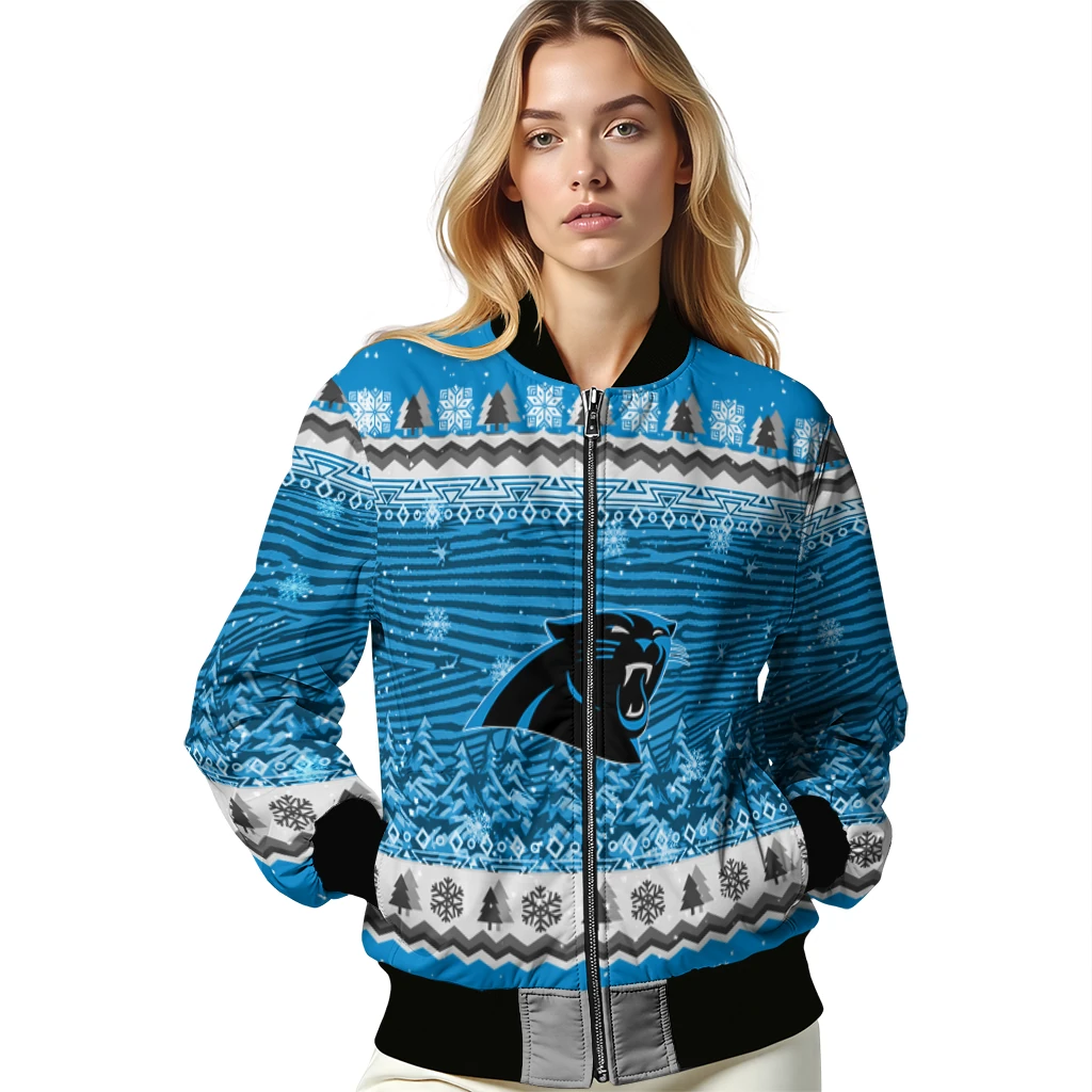 carolina panthers snowy pines blue bomber jacket latest model carolina panthers snowy pines blue bomber jacket latest model
