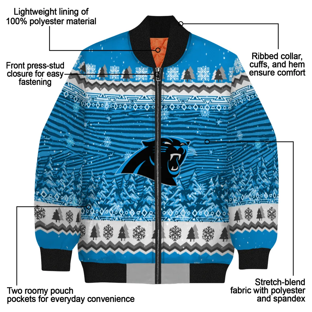 carolina panthers snowy pines blue bomber jacket new arrival carolina panthers snowy pines blue bomber jacket new arrival