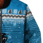 carolina panthers snowy pines blue bomber jacket best selling