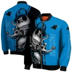 carolina panthers spooky grin blue bomber jacket best selling