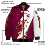 central michigan chippewas ripped bolt maroon white bomber jacket best selling