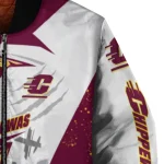 central michigan chippewas ripped bolt maroon white bomber jacket best selling