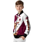 central michigan chippewas ripped bolt maroon white bomber jacket best selling