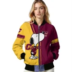 central michigan chippewas snoopy attitude maroon bomber jacket best selling