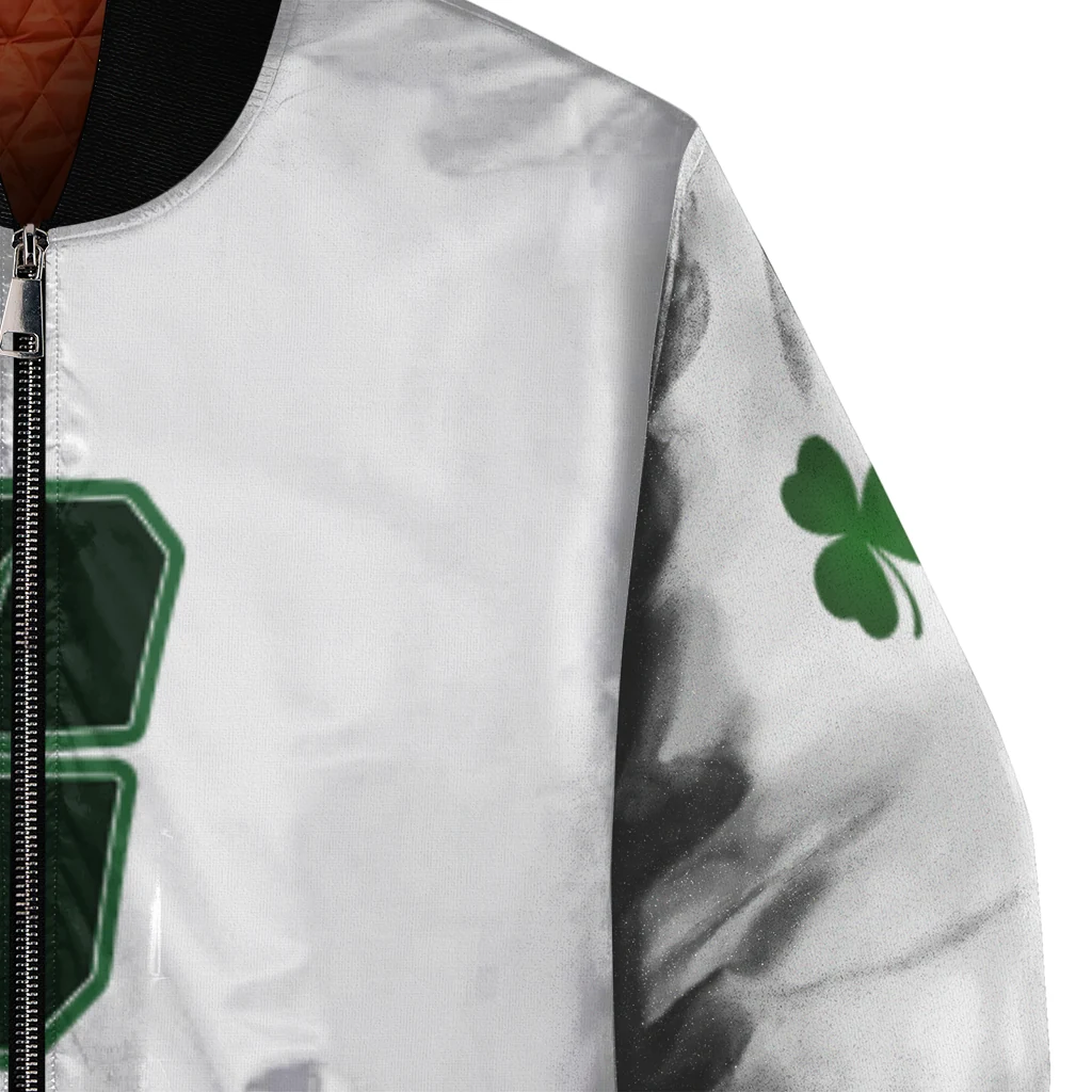 charlotte 49ers clovers pattern white green bomber jacket premium grade charlotte 49ers clovers pattern white green bomber jacket premium grade