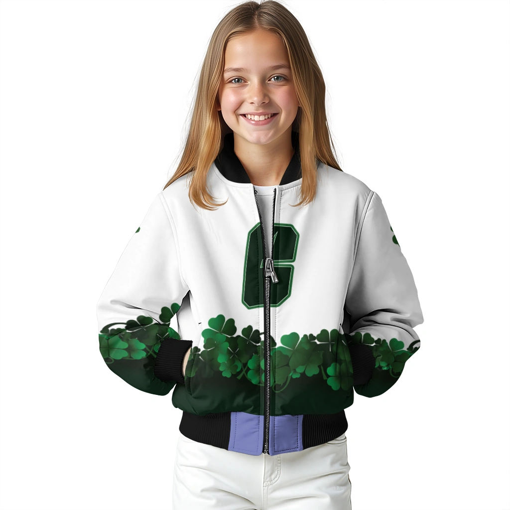 charlotte 49ers clovers pattern white green bomber jacket top rated charlotte 49ers clovers pattern white green bomber jacket top rated