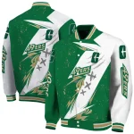 charlotte 49ers ripped bolt green white varsity jacket best selling