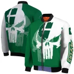 charlotte 49ers skull outline green white bomber jacket best selling