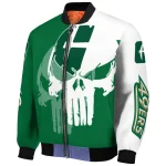 charlotte 49ers skull outline green white bomber jacket best selling