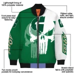 charlotte 49ers skull outline green white bomber jacket best selling