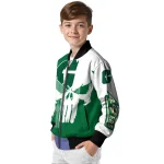 charlotte 49ers skull outline green white bomber jacket best selling