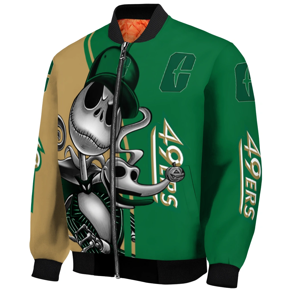 charlotte 49ers spooky grin green bomber jacket fashion forward charlotte 49ers spooky grin green bomber jacket fashion forward