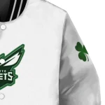 charlotte hornets clover pattern print white green varsity jacket best selling