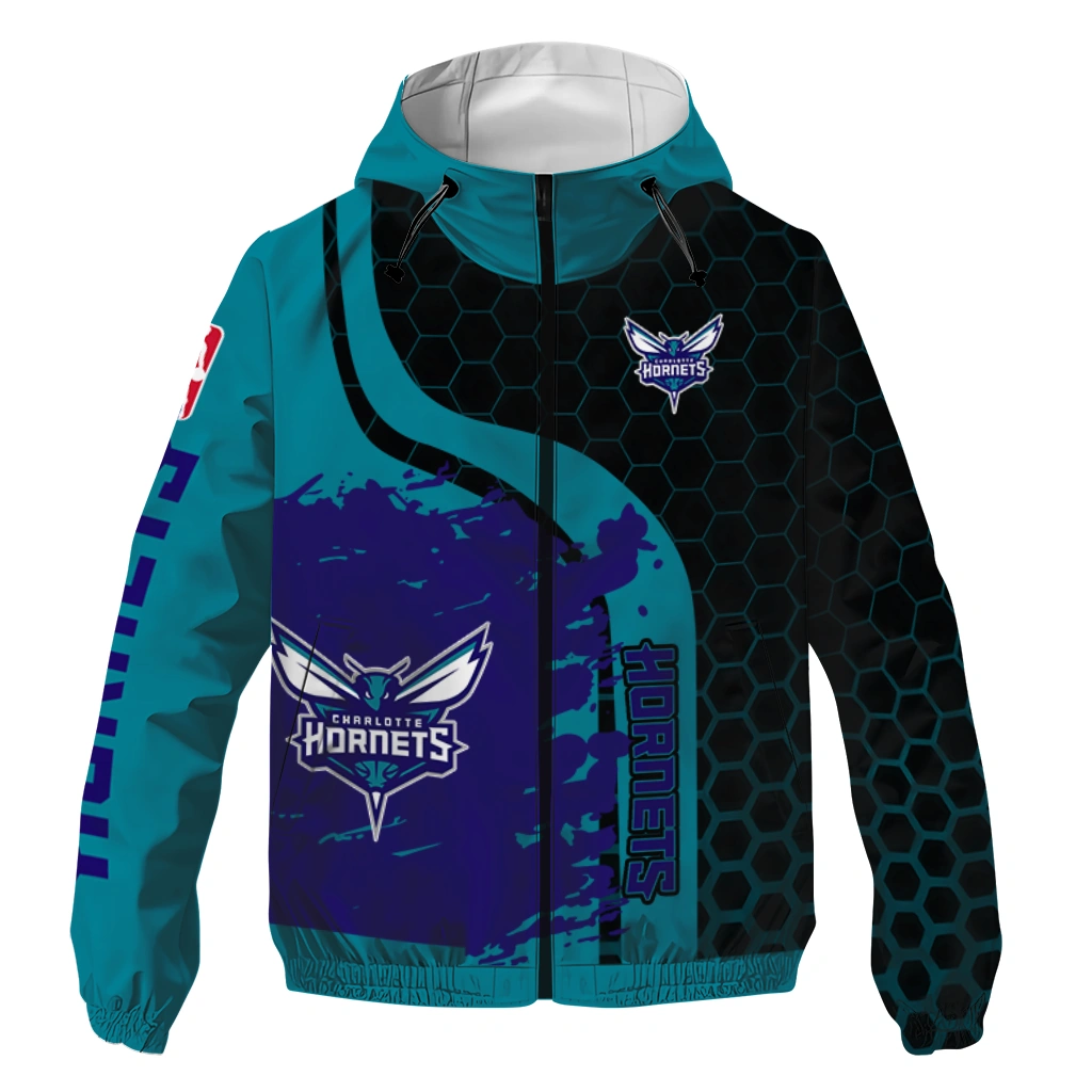 charlotte hornets grid stripe teal black windbreaker jacket best selling charlotte hornets grid stripe teal black windbreaker jacket best selling