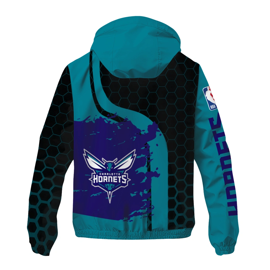charlotte hornets grid stripe teal black windbreaker jacket fashion forward charlotte hornets grid stripe teal black windbreaker jacket fashion forward