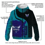 charlotte hornets grid stripe teal black windbreaker jacket best selling