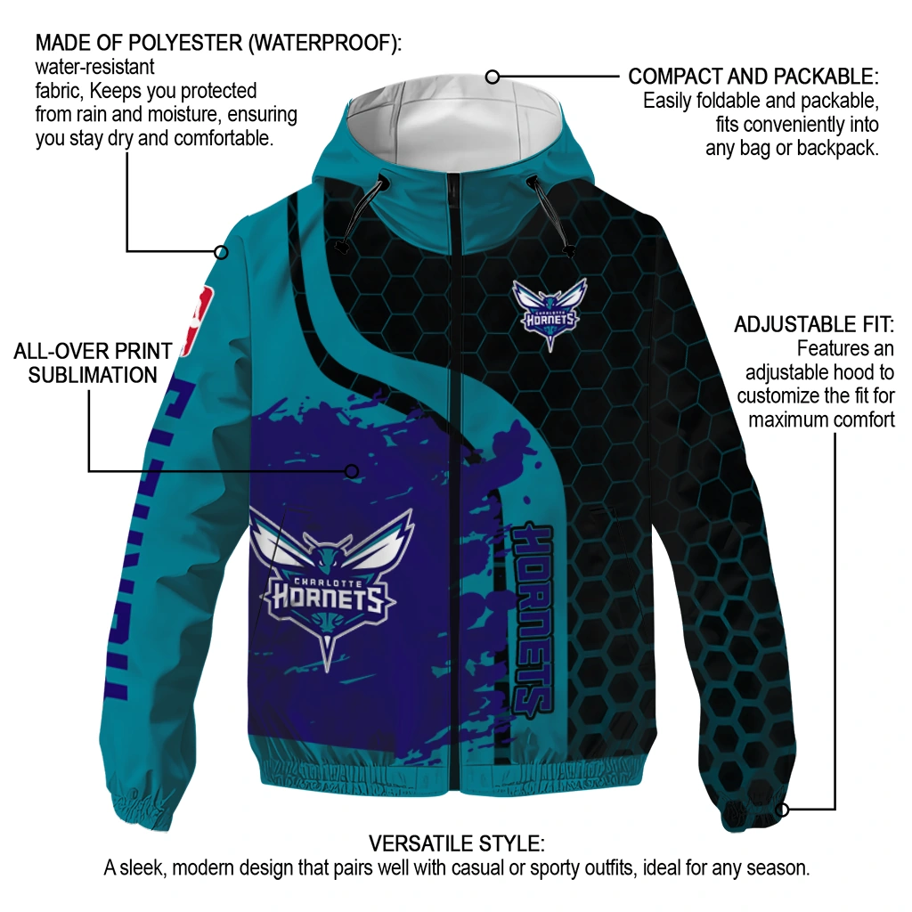 charlotte hornets grid stripe teal black windbreaker jacket new arrival charlotte hornets grid stripe teal black windbreaker jacket new arrival