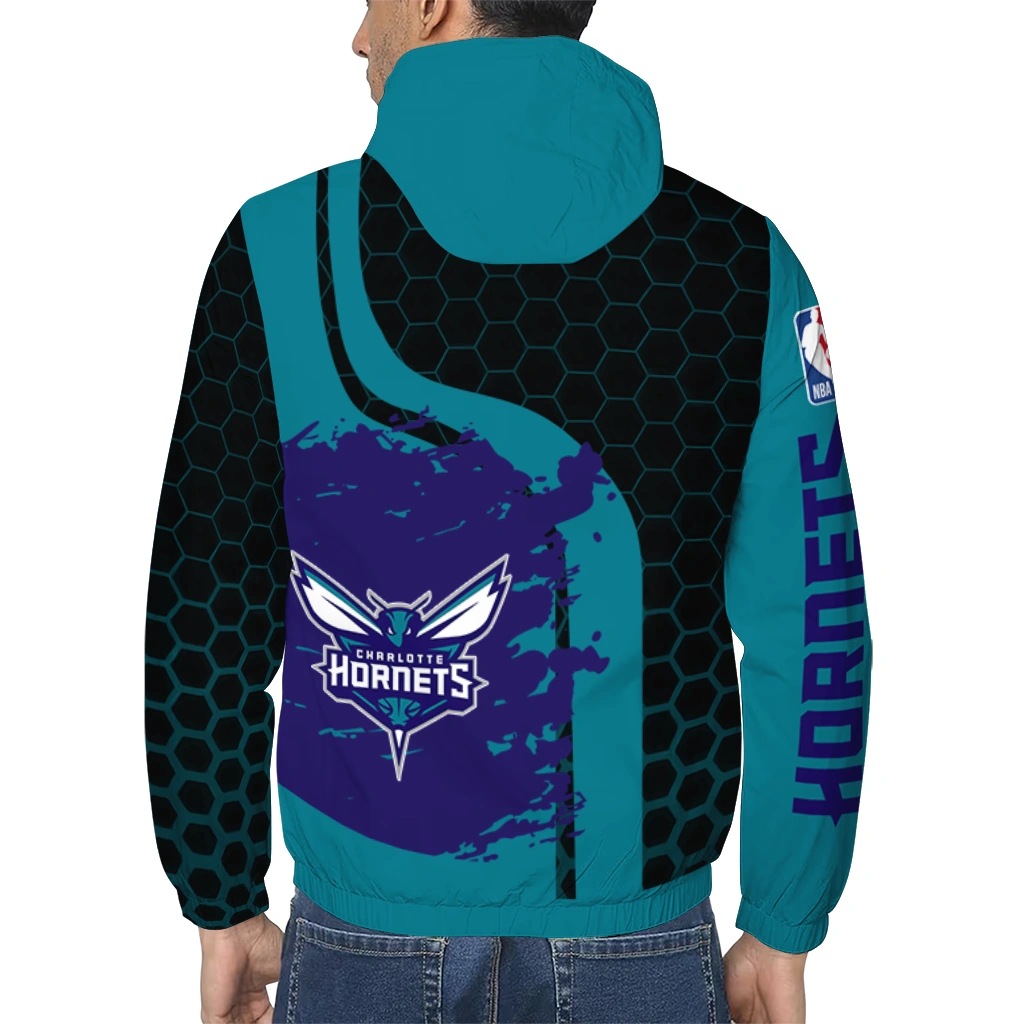 charlotte hornets grid stripe teal black windbreaker jacket trendy charlotte hornets grid stripe teal black windbreaker jacket trendy