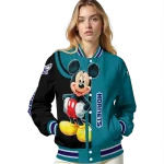 charlotte hornets mickey mouse teal varsity jacket best selling