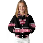 charlotte hornets pink ribbon black pink varsity jacket best selling