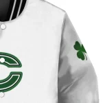 chicago bears clovers design white green varsity jacket best selling