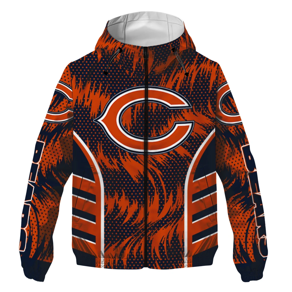 chicago bears dynamic heat wave blue windbreaker jacket best selling chicago bears dynamic heat wave blue windbreaker jacket best selling