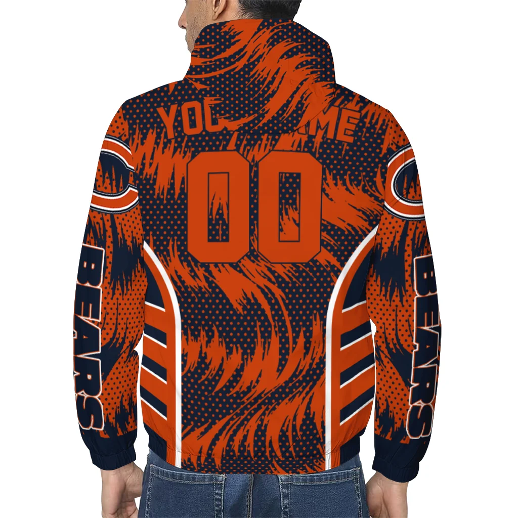 chicago bears dynamic heat wave blue windbreaker jacket trendy chicago bears dynamic heat wave blue windbreaker jacket trendy