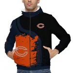 chicago bears hexagon paint blue black windbreaker jacket best selling