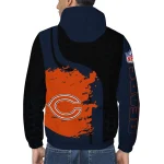 chicago bears hexagon paint blue black windbreaker jacket best selling