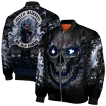 chicago bears inferno skull blue black bomber jacket best selling