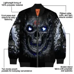 chicago bears inferno skull blue black bomber jacket best selling