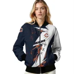 chicago bears ripped bolt blue white bomber jacket best selling