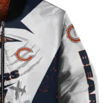 chicago bears ripped bolt blue white bomber jacket best selling