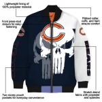 chicago bears skull outline blue white bomber jacket best selling