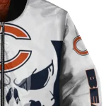 chicago bears skull outline blue white bomber jacket best selling