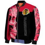 chicago blackhawks fire skull red black bomber jacket best selling