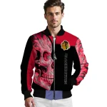 chicago blackhawks fire skull red black bomber jacket best selling