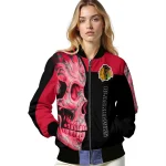 chicago blackhawks fire skull red black bomber jacket best selling