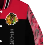 chicago blackhawks fire skull red black varsity jacket best selling