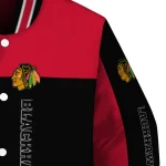 chicago blackhawks intricate skull red black varsity jacket best selling